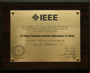 IEEE Houston Section 2016 Elevated Senior Members