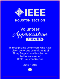 2016 IEEE HOU Sec Volunteer Appreciation Award
